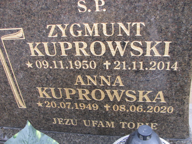 Zygmunt Kuprowski 1950 Lubin-Księginice (gmina) - Grobonet - Wyszukiwarka osób pochowanych