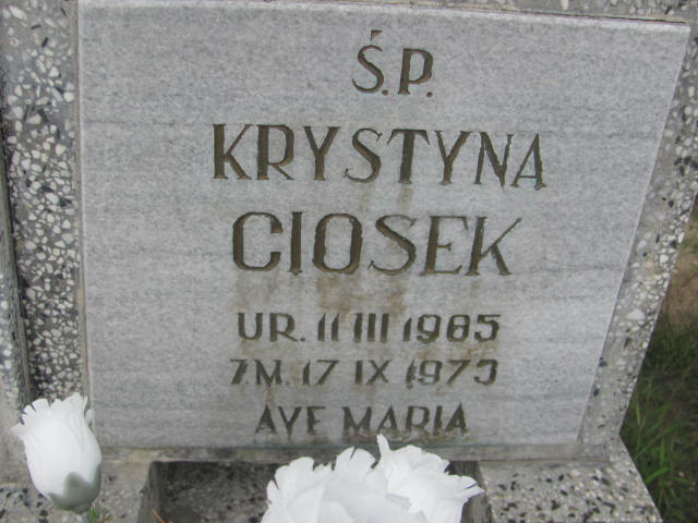 Krystyna Ciosek 1905 Lubin-Księginice (gmina) - Grobonet - Wyszukiwarka osób pochowanych